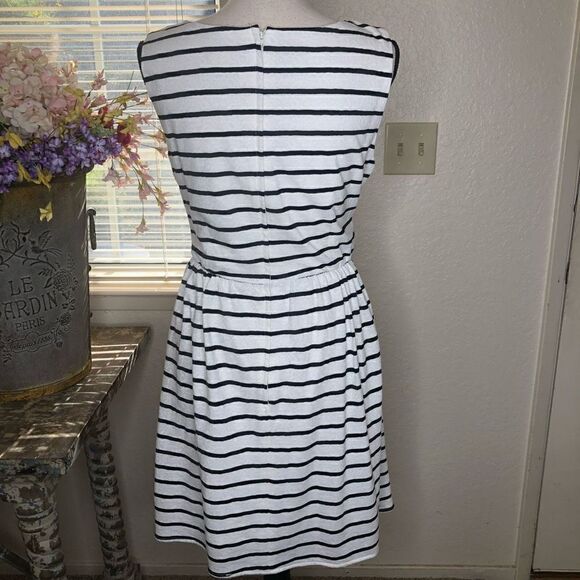 ModCloth Fervour Black and White Striped Fit and Flare Dress - Picture 5 of 13